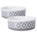 Mansbestfriend 7.5 x 2.4 in. Lattice Pet Bowl, Grey - Large - Set of 2 MA2567752